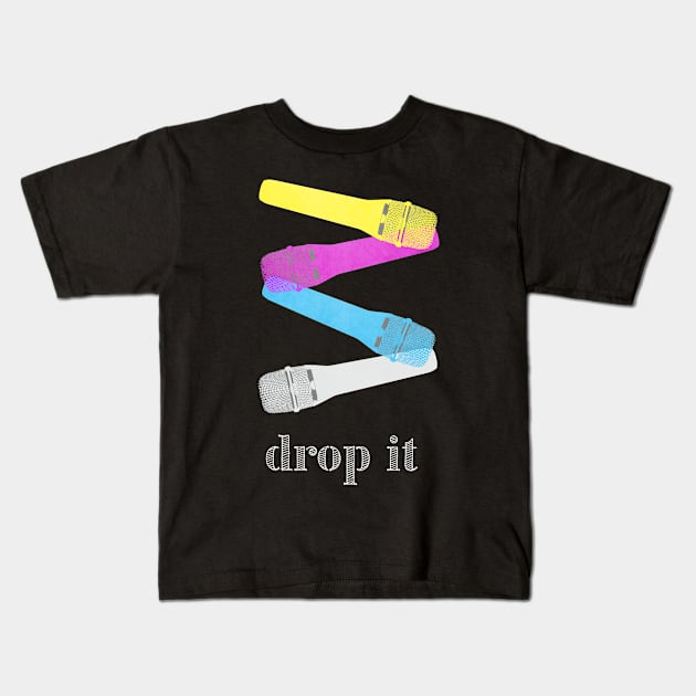 Drop the Mic Kids T-Shirt by Vin Zzep